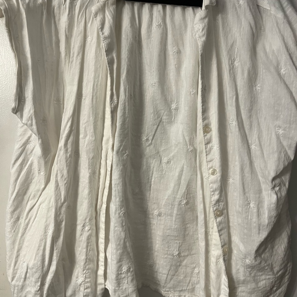 Old Navy Cream Embroidered Shirt
